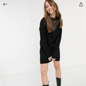 NEW Lace Mini Sweater Dress